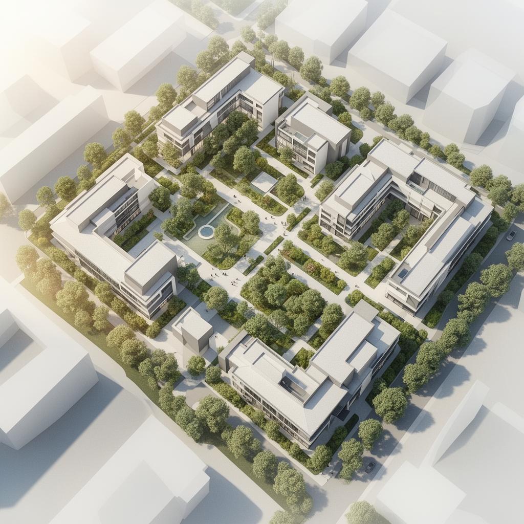 Architectural masterplan rendering